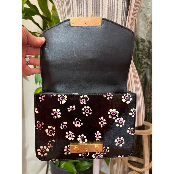 ♦️♦️ TORY BURCH AUTHENTIC BLACK PATENT LEATHER JULIETTE HANDBAG ♦️♦️ - Picture 11 of 15